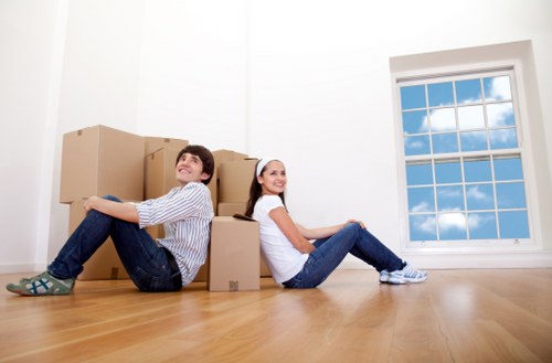 Local Bermondsey removals team working in a residential area