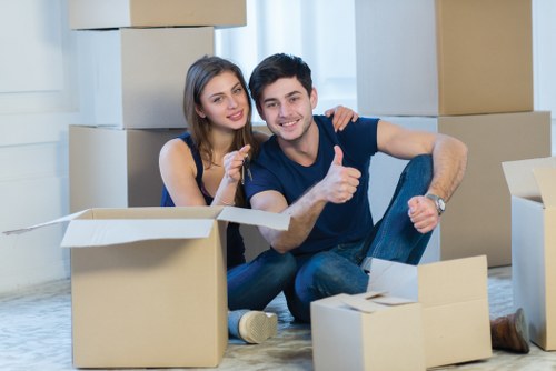 Local team collecting office furniture in Bermondsey